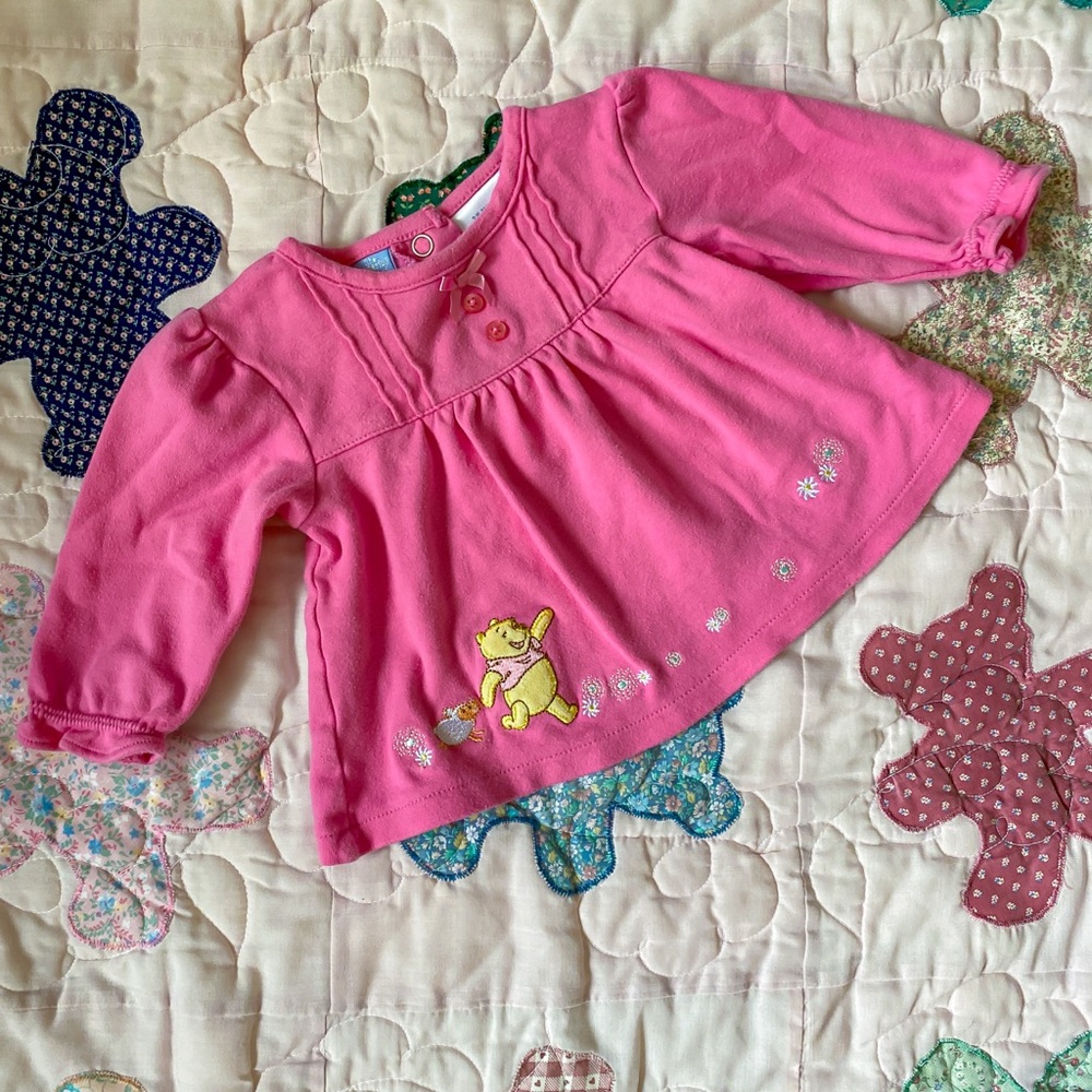 Disney Pooh Y2K Vintage Pink Top with Embroidery